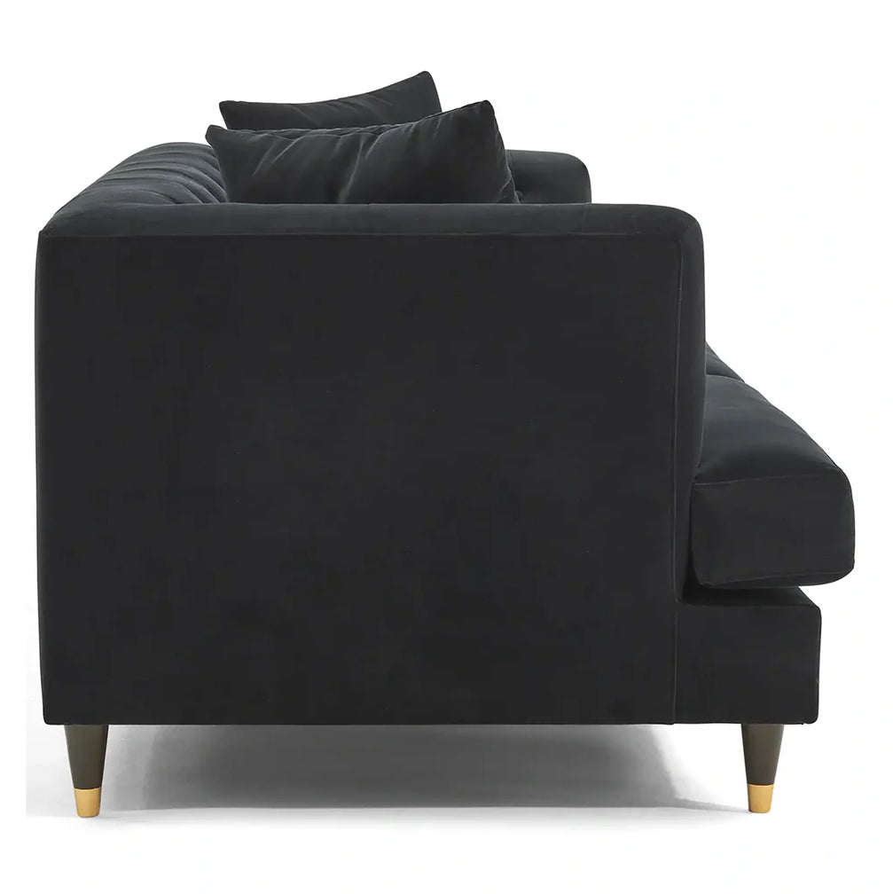 Tribeca Velvet Sofa – 3 Seater | Black