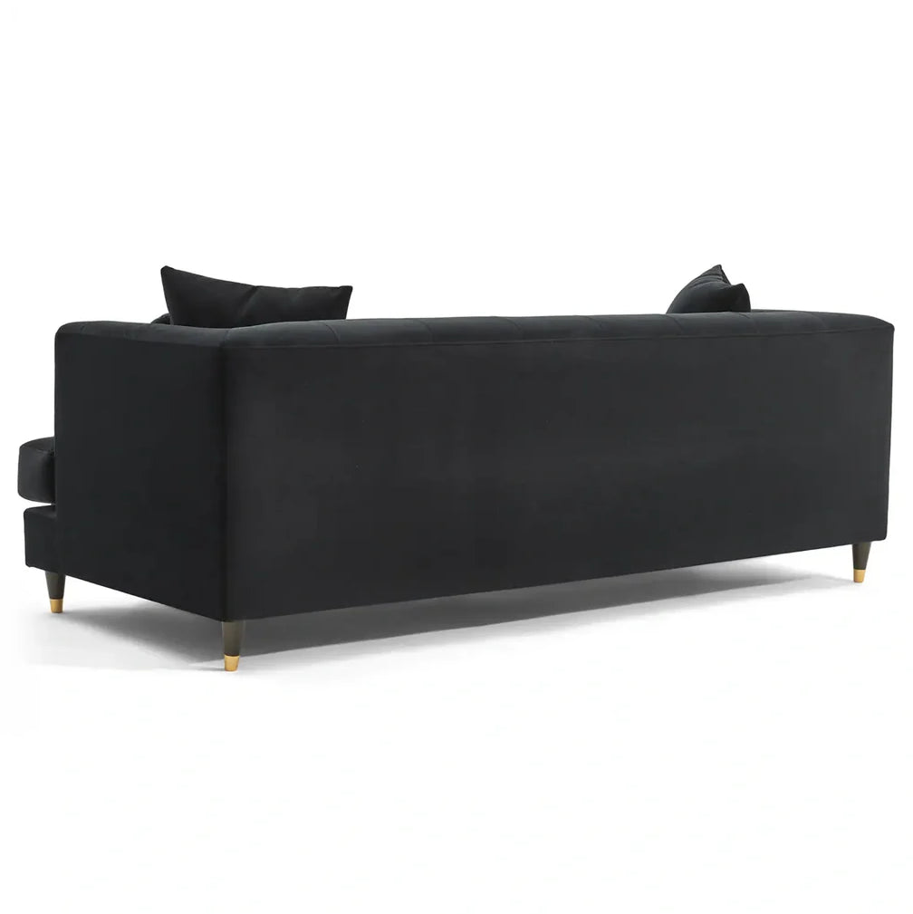 Tribeca Velvet Sofa – 3 Seater | Black