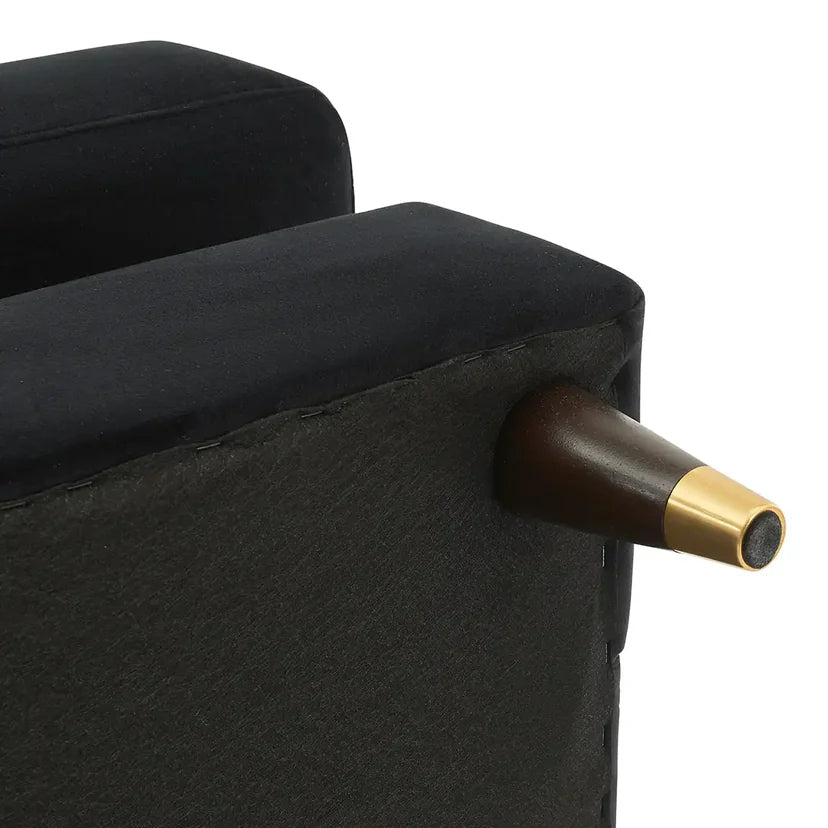 Tribeca Velvet Sofa – 3 Seater | Black