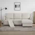 Velin Corner Sofa Bed (Storage) – 3 Seater | Beige