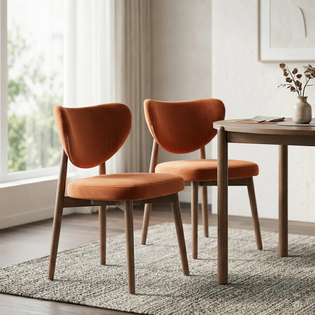 Valen Dining Chairs – Set of 2 | Rusty Orange