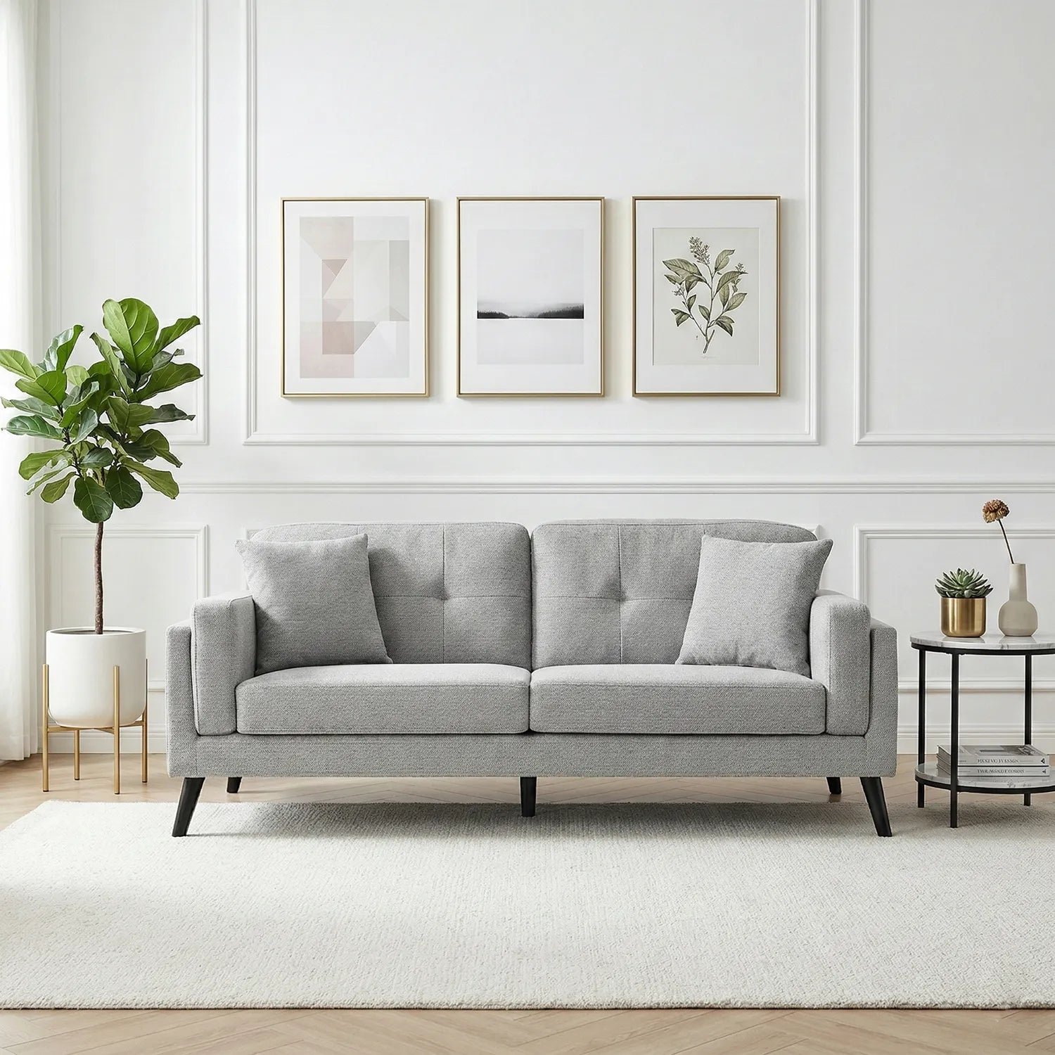 Vedic Sofa – 3 Seater | Dark Grey