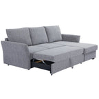 Velin Corner Sofa Bed (Storage) – 3 Seater | Dark Grey