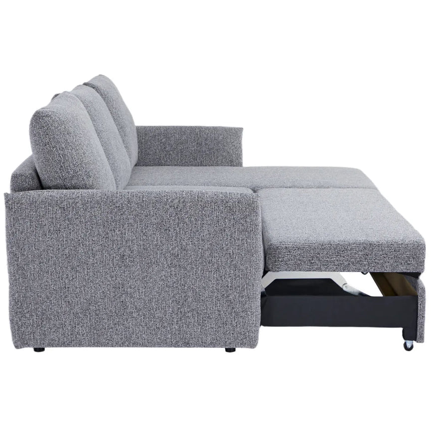 Velin Corner Sofa Bed (Storage) – 3 Seater | Dark Grey
