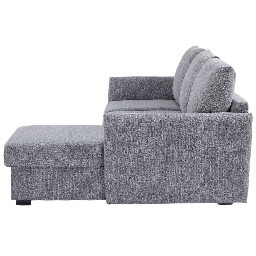 Velin Corner Sofa Bed (Storage) – 3 Seater | Dark Grey