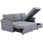 Velin Corner Sofa Bed (Storage) – 3 Seater | Dark Grey