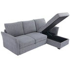 Velin Corner Sofa Bed (Storage) – 3 Seater | Dark Grey
