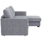 Gray sectional sofa on a white background