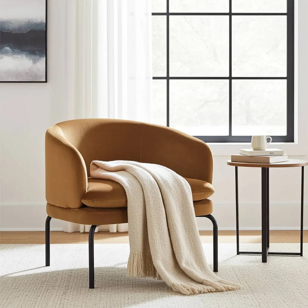 Vivien Accent Chair – Velvet | Caramel