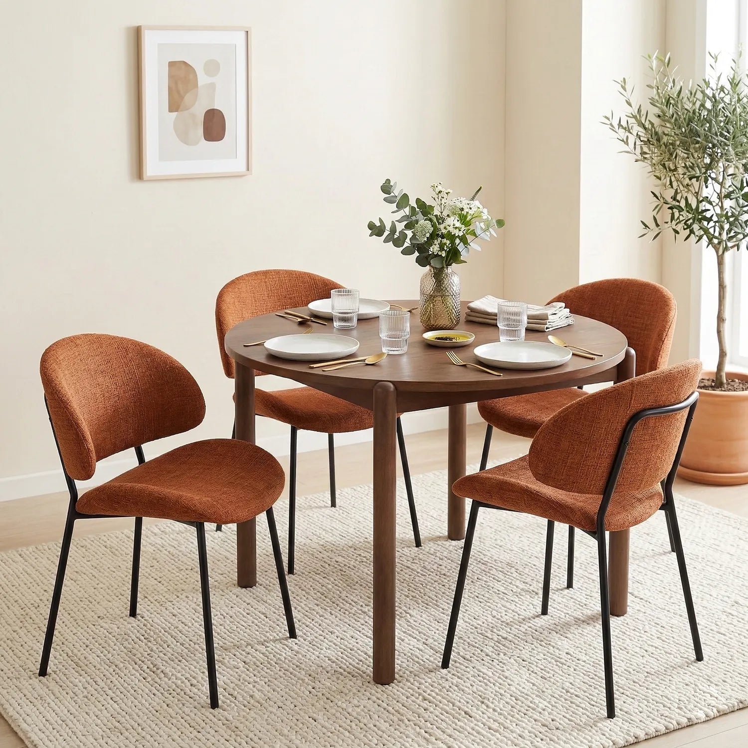 Wexley Dining Chairs – Set of 4 - Burnt Orange