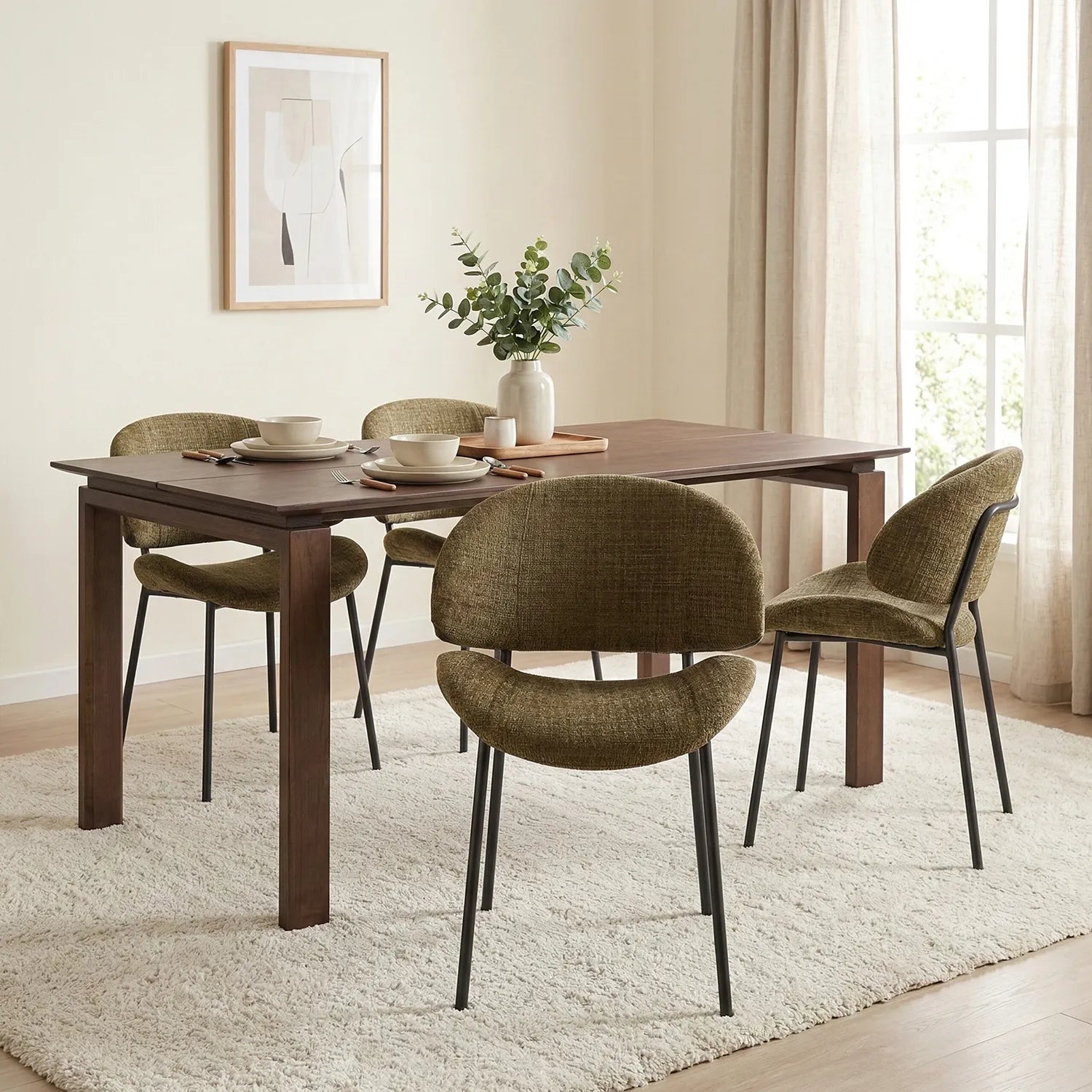 Wexley Dining Chairs – Set of 4 | Olive Green
