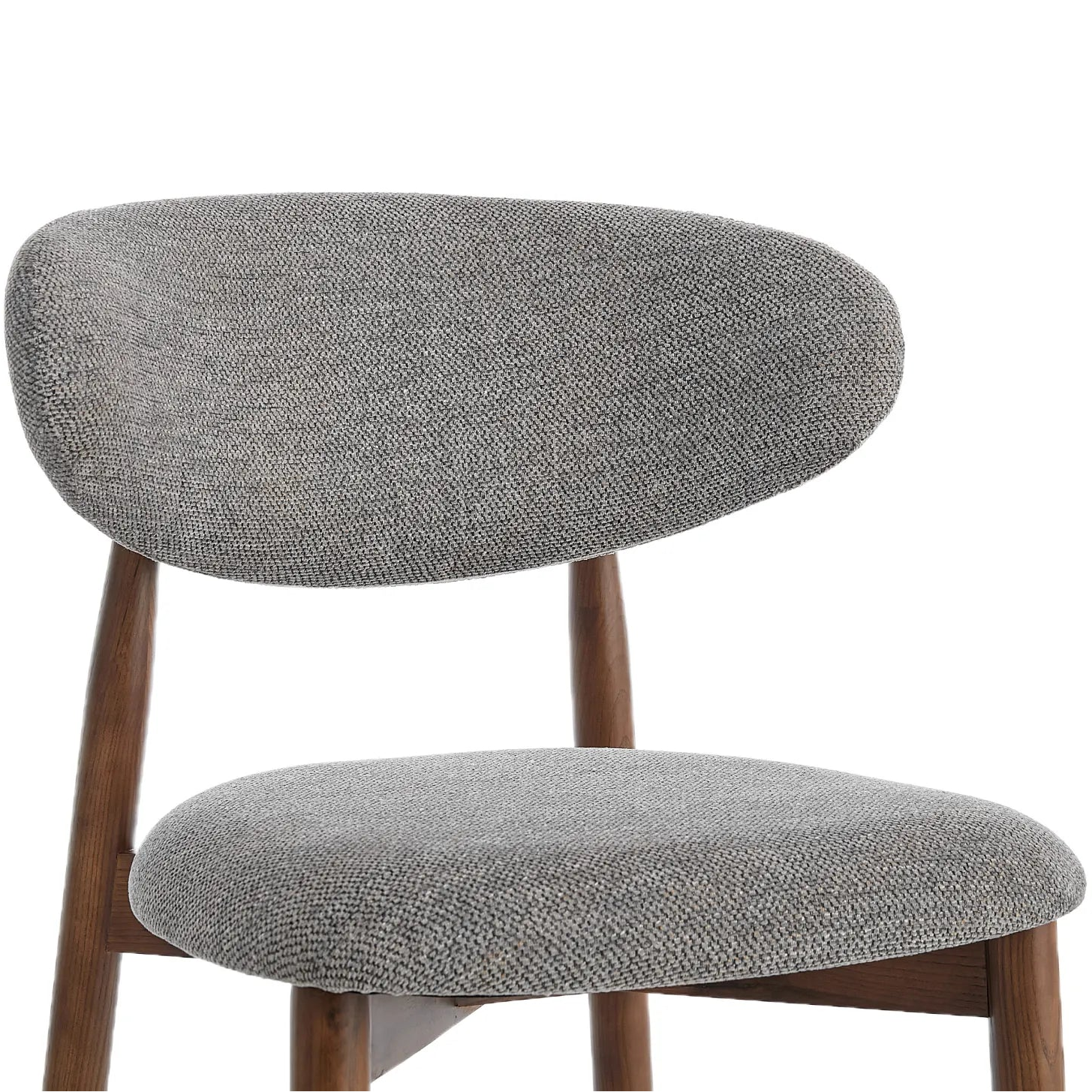 Wisby Bar Stool – Grey Fabric | Walnut Finish