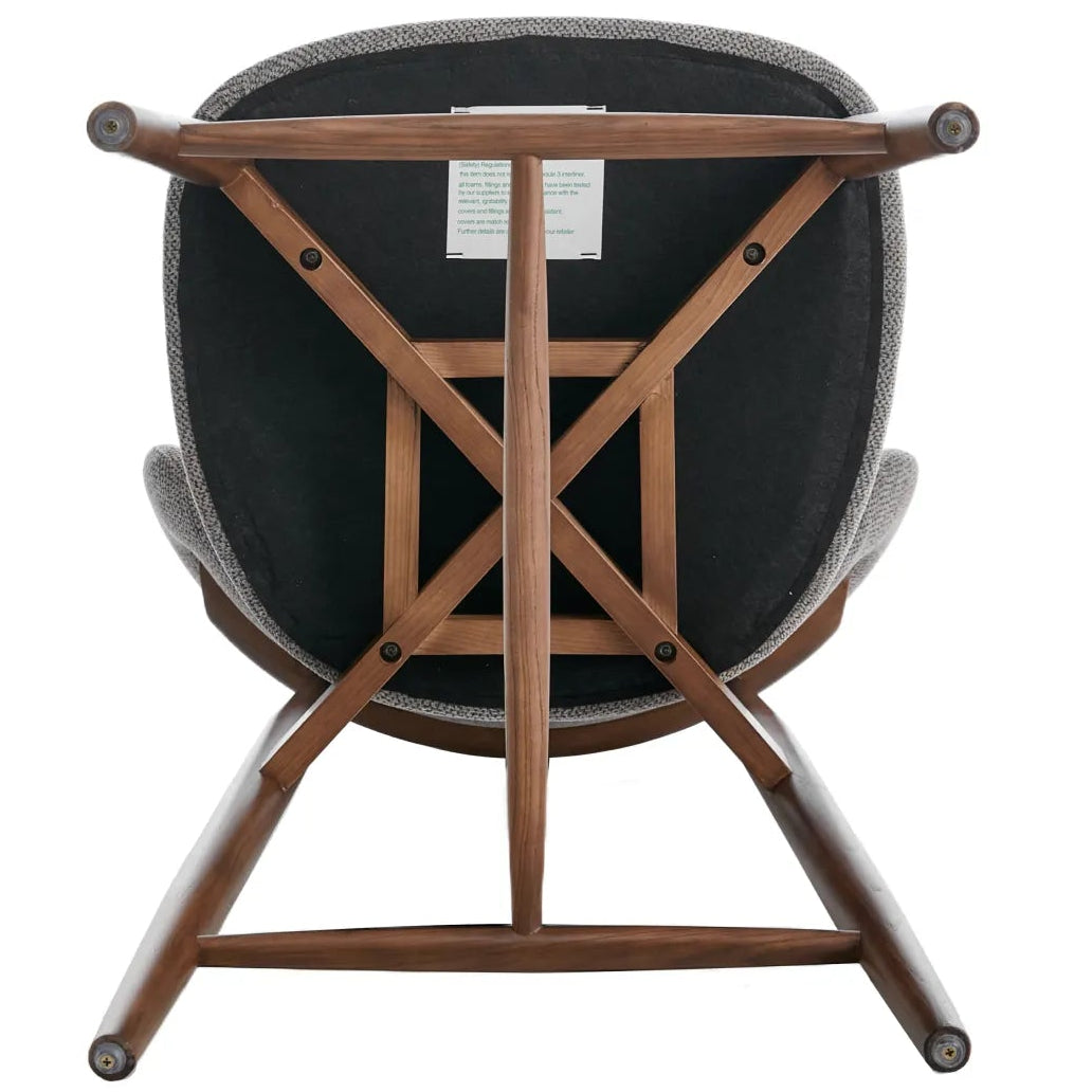 Wisby Bar Stool – Grey Fabric | Walnut Finish