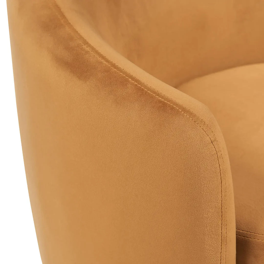 Dylan Accent Chair – Velvet | Caramel