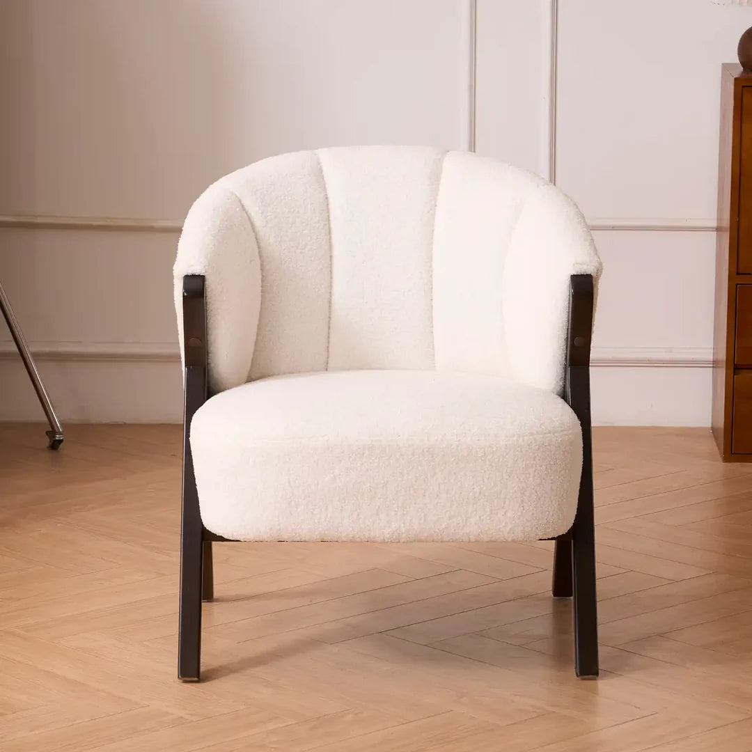 Nico Accent Chair – Sherpa Fleece | White