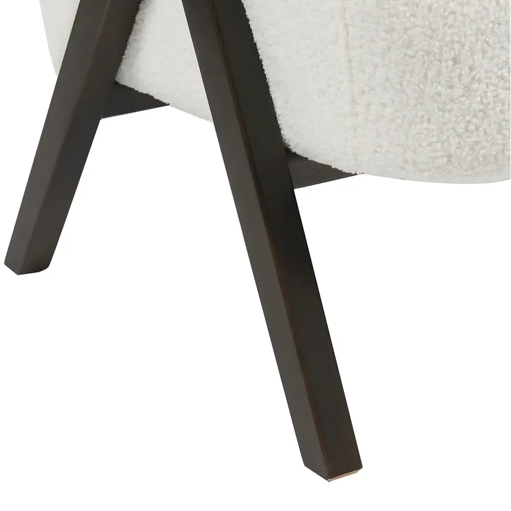 Nico Accent Chair – Sherpa Fleece | White