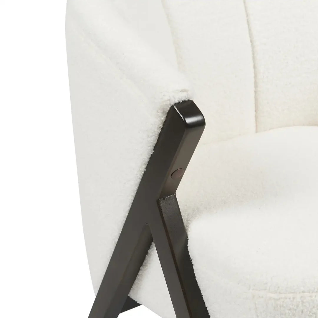 Nico Accent Chair – Sherpa Fleece | White