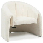White cushioned chair on a white background
