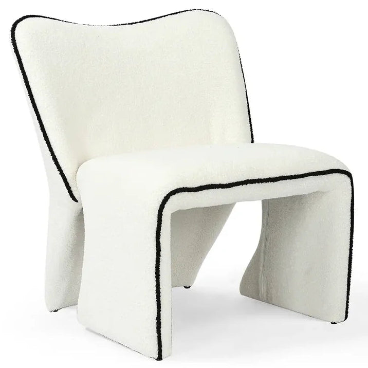Zola Accent Chair – Sherpa Fleece | White