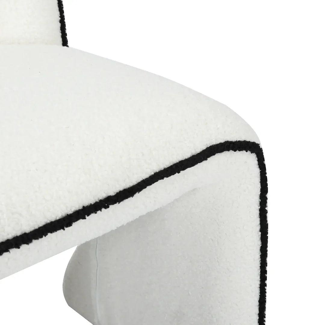 Zola Accent Chair – Sherpa Fleece | White